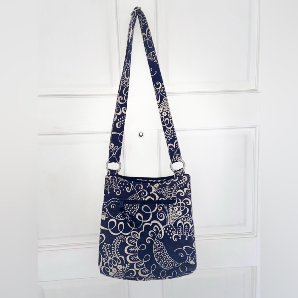 Vera Bradley Navy and Cream Patterned Shoulder/Crossbody Bag